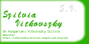 szilvia vitkovszky business card